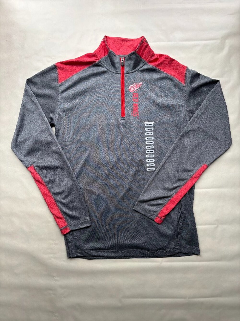 NWT Men's Detroit Red Wings 1/4 Zip Pullover Sweater Size M